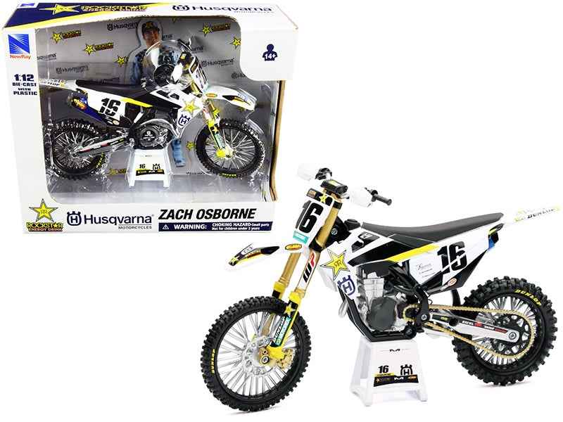Husqvarna FC450 #16 Zach Osborne "Rockstar Energy Drink" 1/12 Diecast Motorcycle Model by New Ray