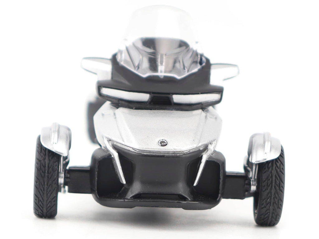 Can-Am Spyder RT 3-Wheel Motorcycle Hyper Silver Metallic with Driver Figure 1/32 Diecast Model by BRP Models