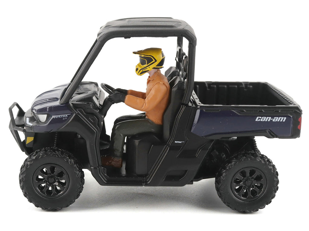 Can-Am Defender XT HD9 Navy Blue and Black with Driver Figure 1/32 Diecast Model by BRP Models