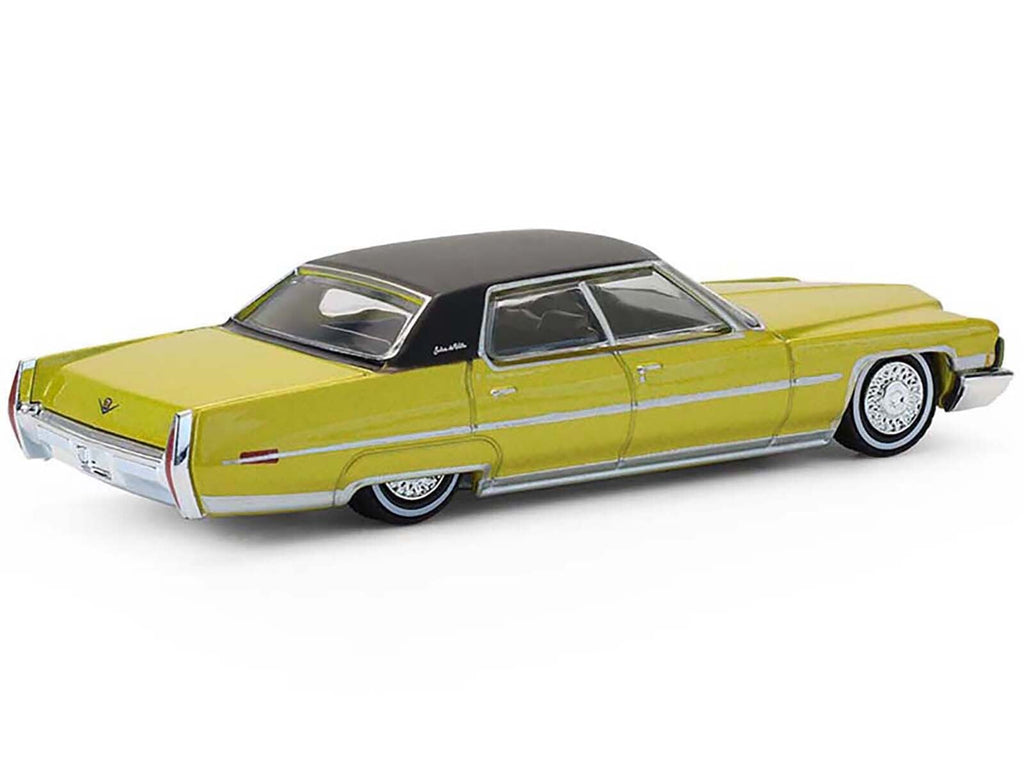 1971 Cadillac Sedan Deville Lowrider Gold Metallic with Black Top "California Lowriders" Series 7 1/64 Diecast Model Car by Greenlight