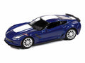 2018 Chevrolet Corvette Grand Sport Admiral Blue with White Stripe "Sports Cars" Series 1/64 Diecast Model Car by Auto World