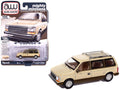 1987 Plymouth Voyager Van Light Cream and Golden Bronze Metallic 2-Tone "Mighty Minivans" Series 1/64 Diecast Model Car by Auto World