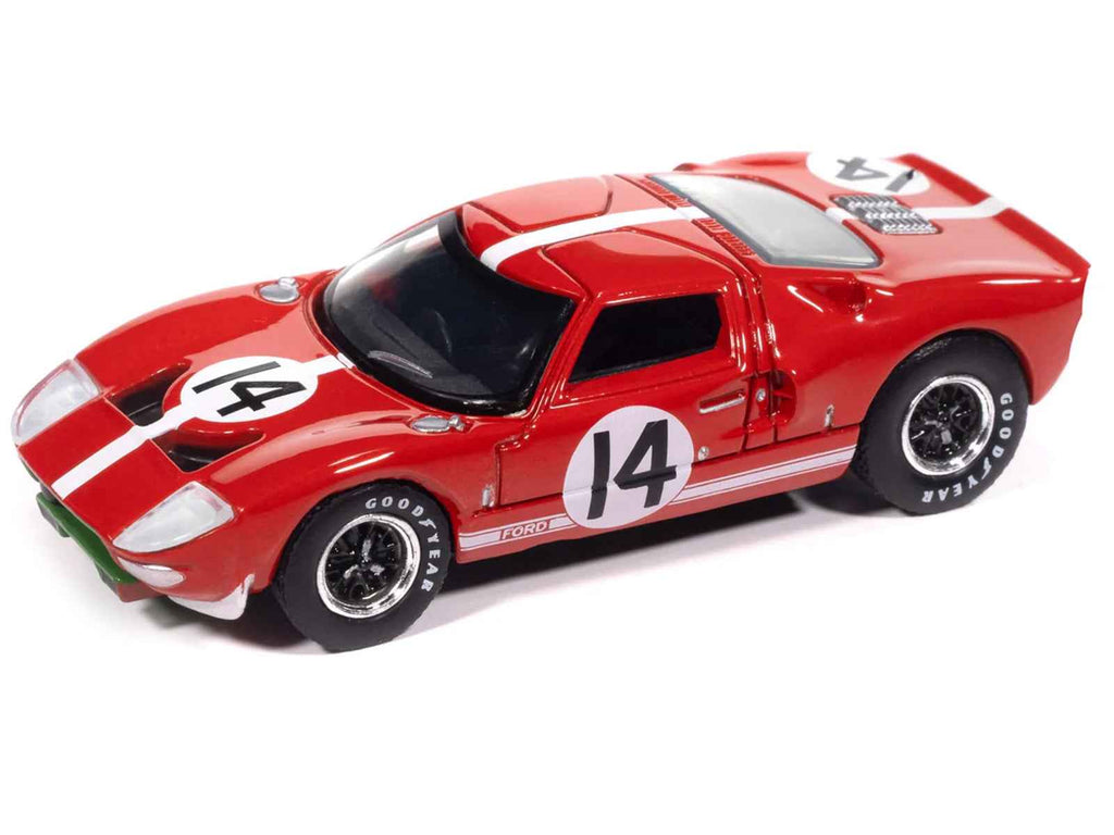 1965 Ford GT40 #14 Red with White Stripes "Vintage Muscle" Series 1/64 Diecast Model Car by Auto World