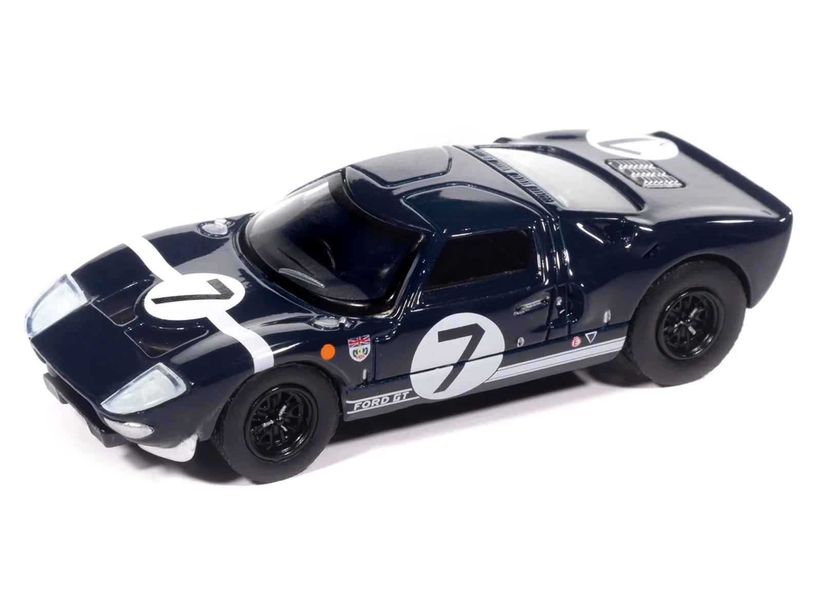 1965 Ford GT40 #7 Blue Black with White Stripes "Vintage Muscle" Series 1/64 Diecast Model Car by Auto World