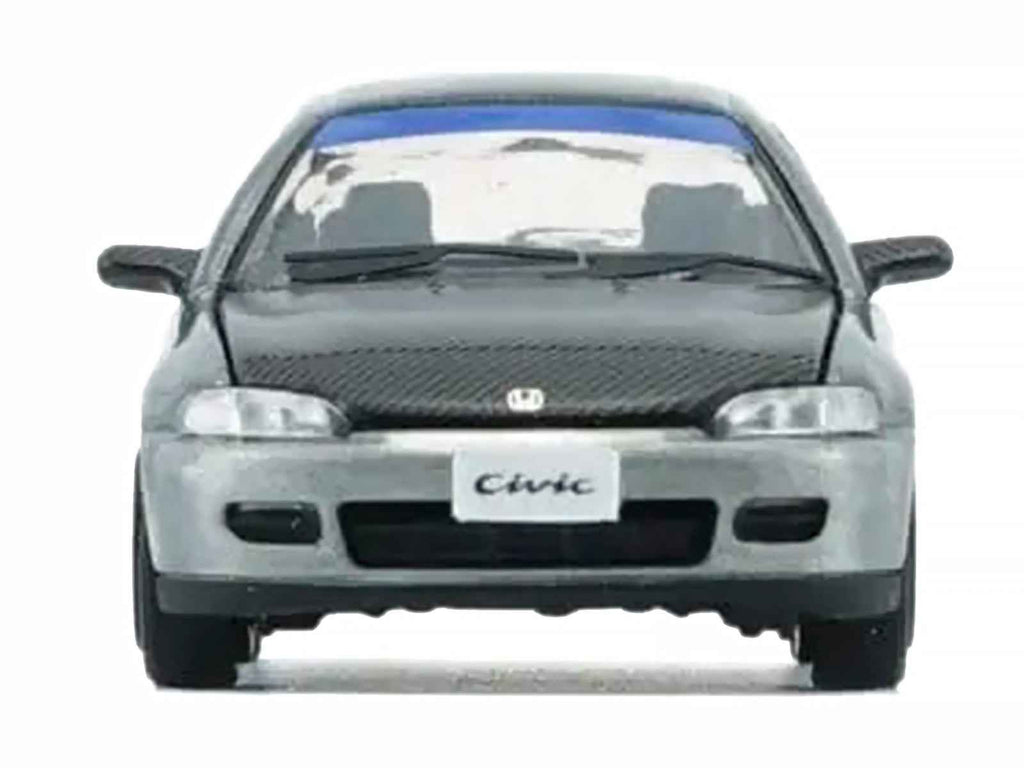 Honda Civic EG6 RHD (Right Hand Drive) Raw Metal with Carbon Hood with Alternates 1/64 Diecast Model Car by BM Creations