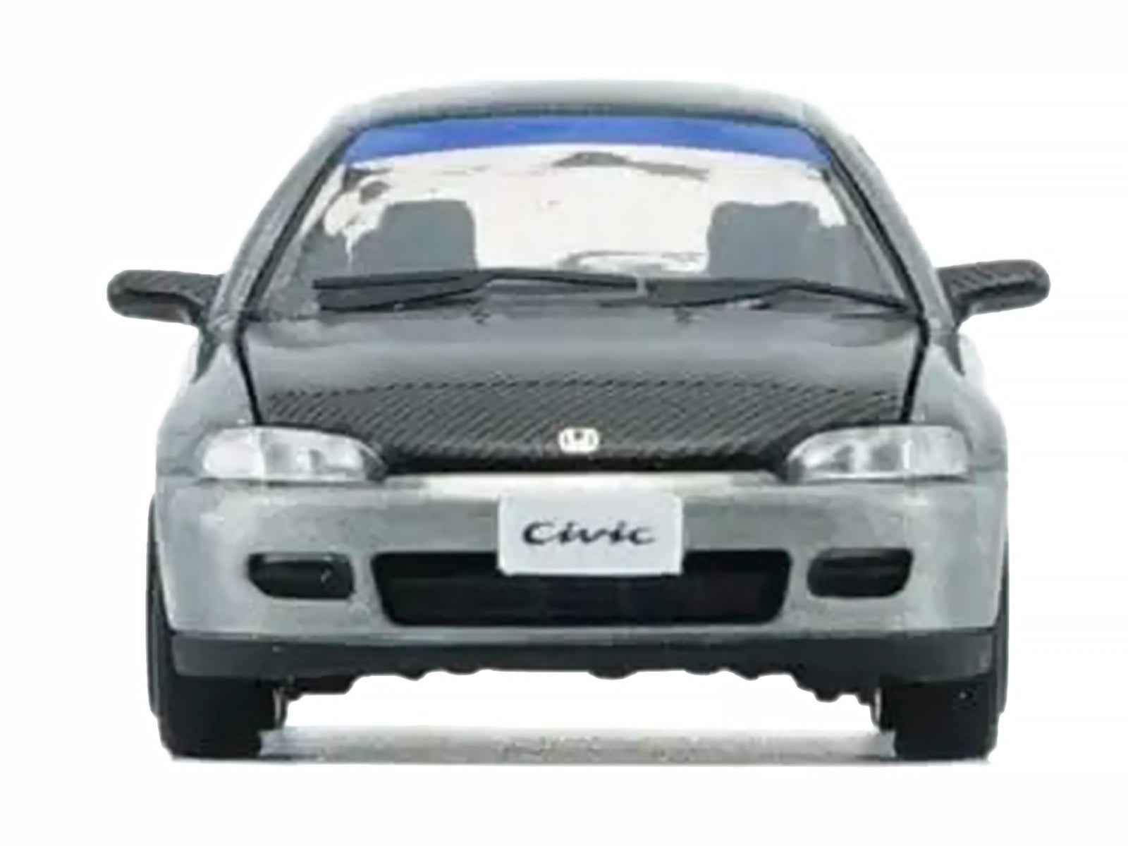 Honda Civic EG6 RHD (Right Hand Drive) Raw Metal with Carbon Hood with Alternates 1/64 Diecast Model Car by BM Creations