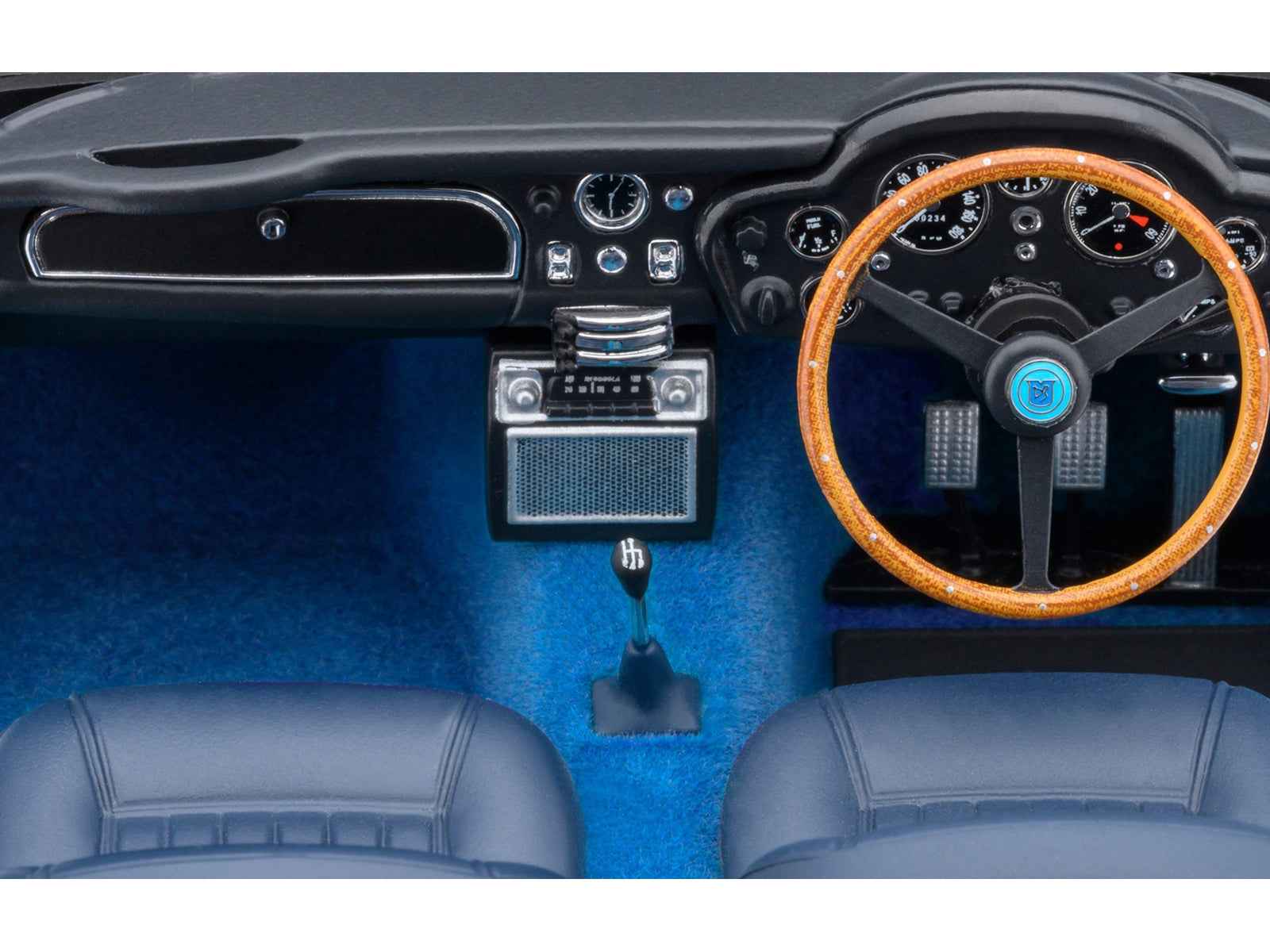 Aston Martin DB5 RHD (Right Hand Drive) Caribbean Pearl Blue Metallic 1/18 Model Car by Autoart