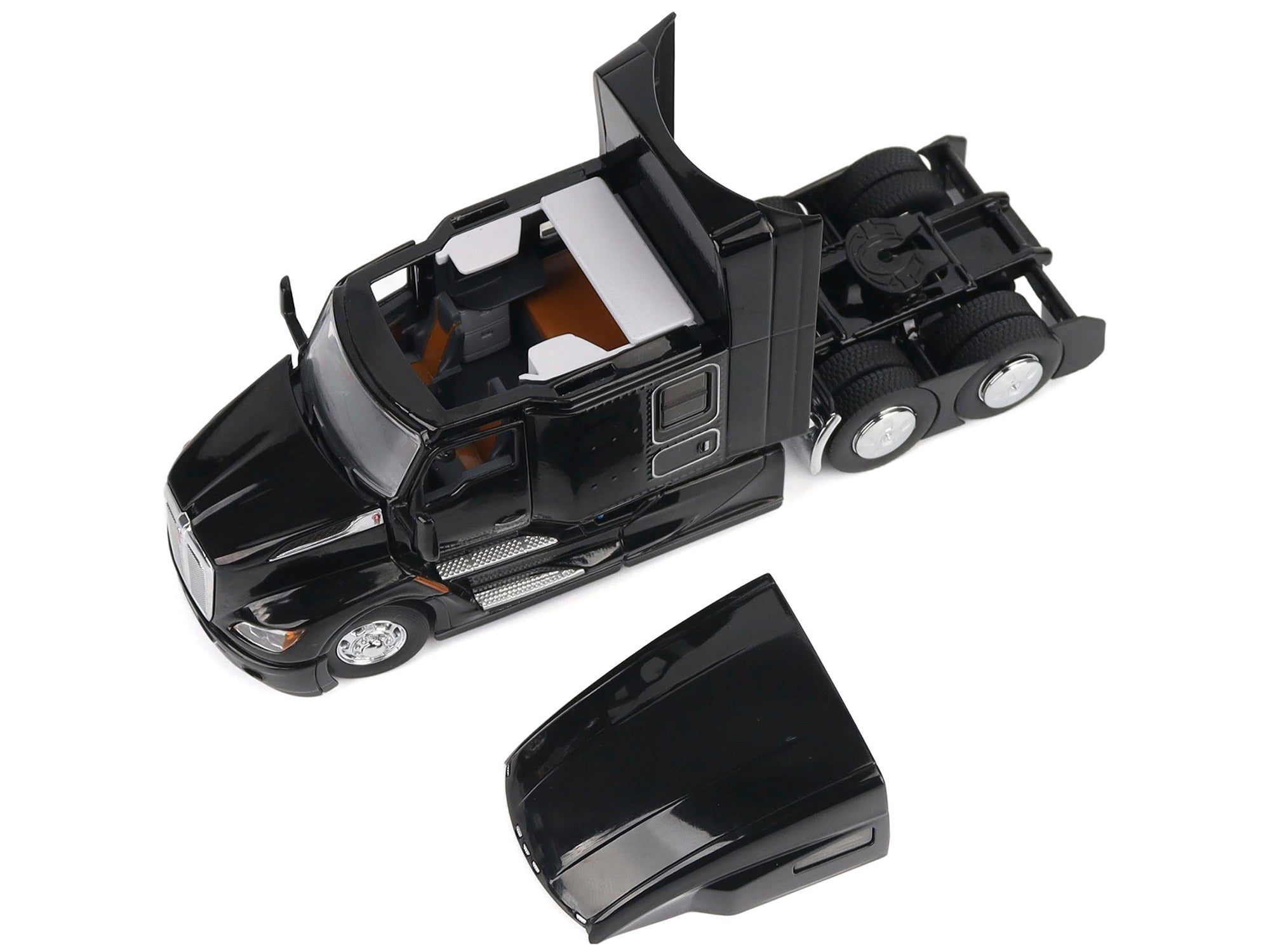 Kenworth T680 76" High Roof Sleeper Cab Truck Tractor Black "Transport Series" 1/50 Diecast Model by Diecast Masters
