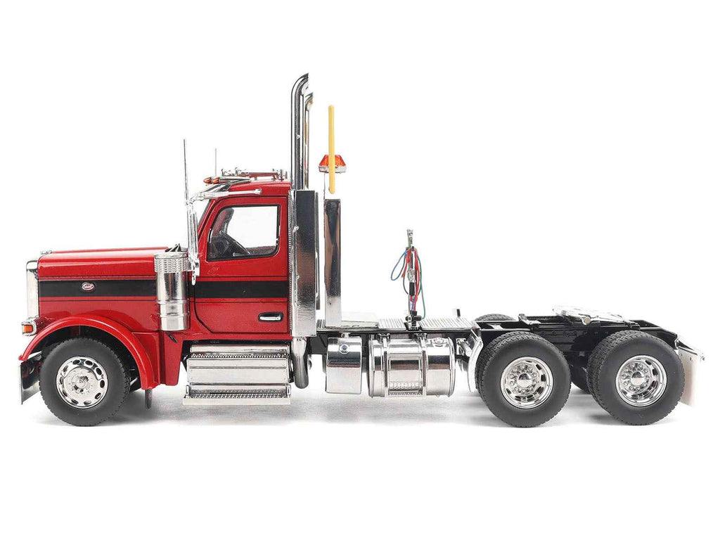 Peterbilt 589 Tandem-Axle Truck Tractor with Day Cab Legendary Red "Transport Series" 1/32 Diecast Model by Diecast Masters