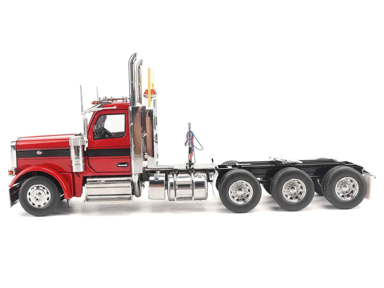 Peterbilt 589 Tridem-Axle Truck Tractor with Day Cab Legendary Red "Transport Series" 1/32 Diecast Model by Diecast Masters