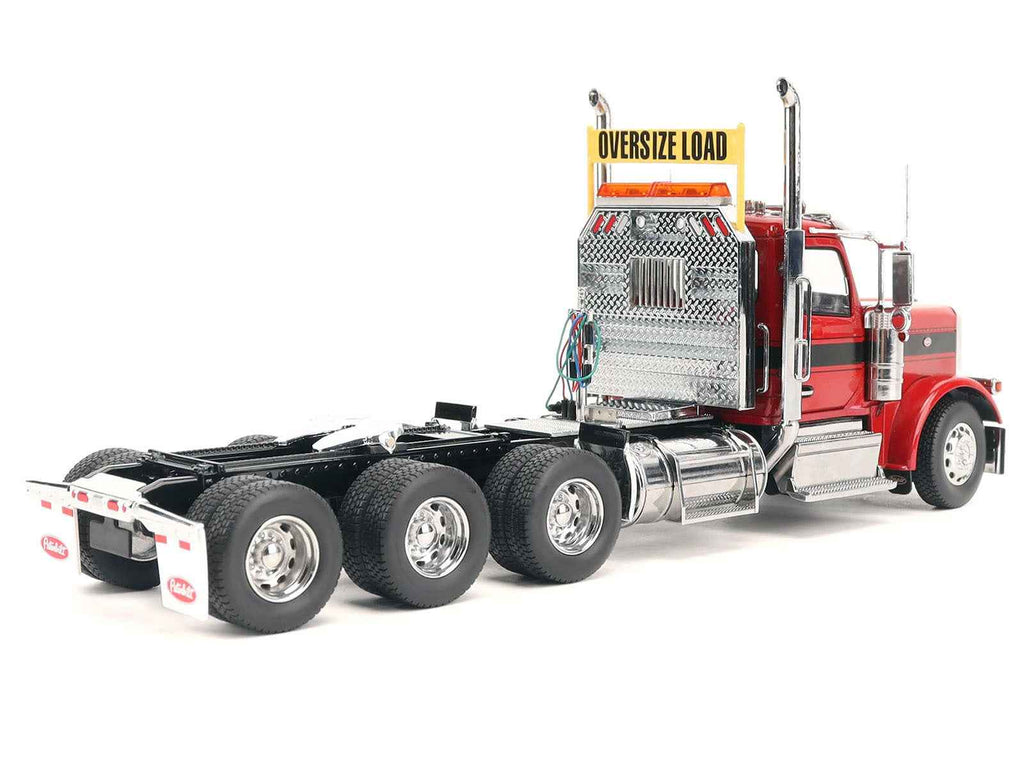 Peterbilt 589 Tridem-Axle Truck Tractor with Day Cab Legendary Red "Transport Series" 1/32 Diecast Model by Diecast Masters