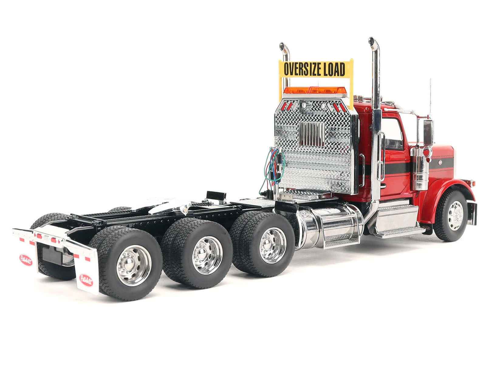 Peterbilt 589 Tridem-Axle Truck Tractor with Day Cab Legendary Red "Transport Series" 1/32 Diecast Model by Diecast Masters