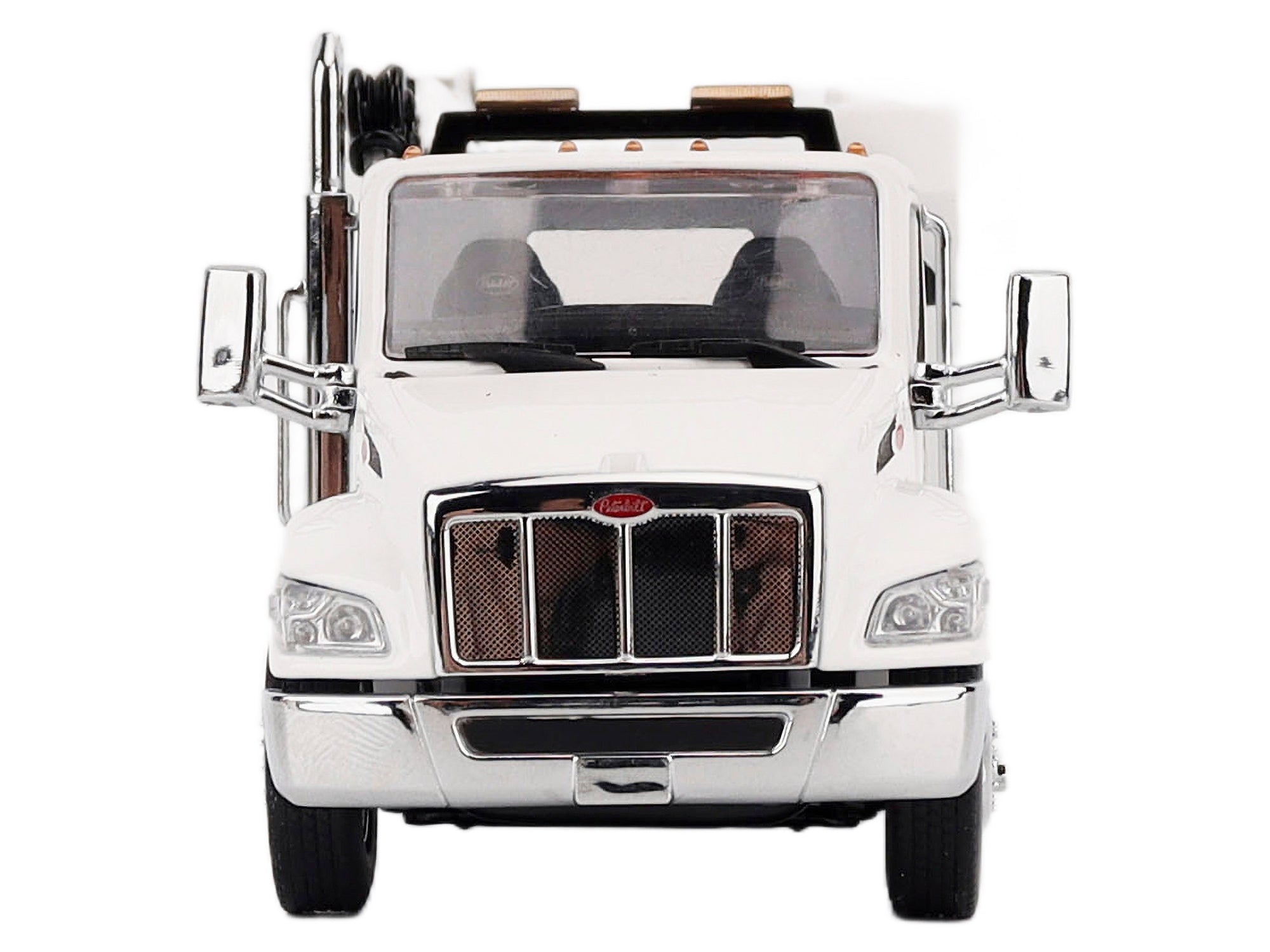 Peterbilt 536 Auto-Crane Titan 85-Body HC14-Crane Work Truck with Miller EnPak White "Transport Series" 1/50 Diecast Model by Diecast Masters