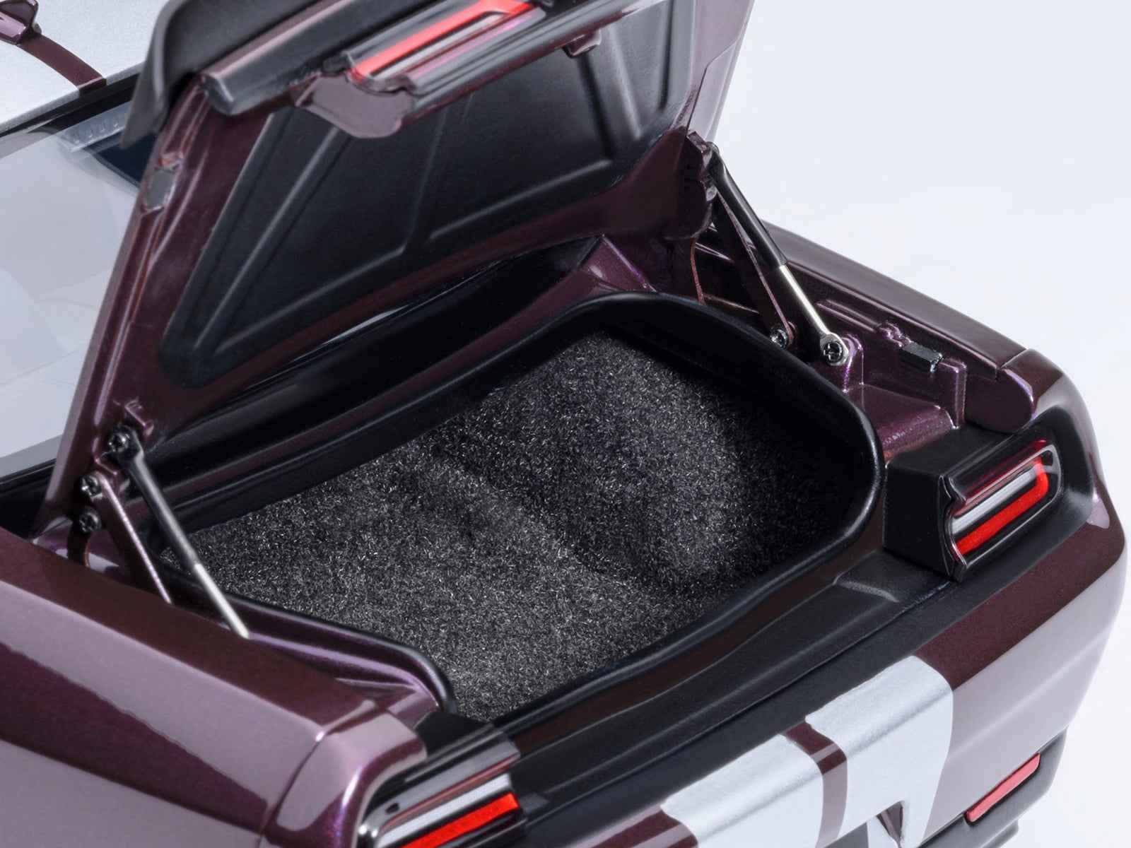 2022 Dodge Challenger SRT Jailbreak Hellraisin Purple with White Stripes 1/18 Model Car by Autoart