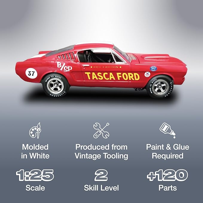 Skill 2 Model Kit 1966 Ford Mustang GT Fastback 1/25 Scale Model by AMT