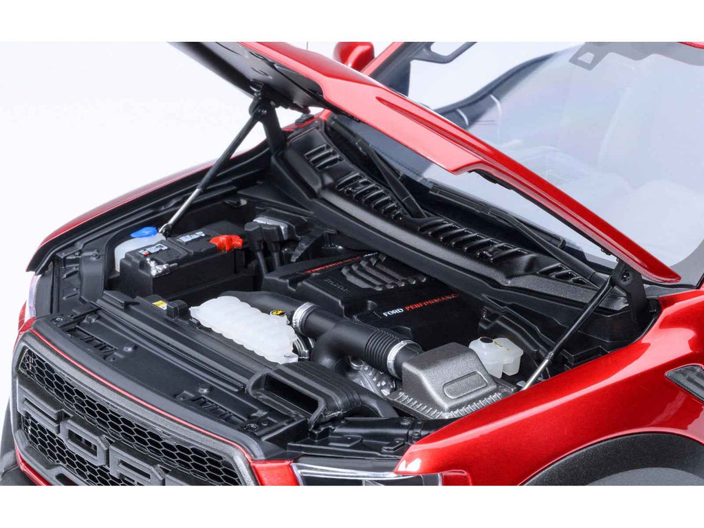 2019 Ford F-150 Raptor Pickup Truck Ruby Red Metallic 1/18 Model Car by Autoart
