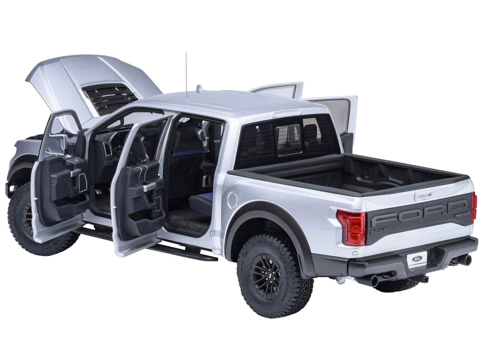 2019 Ford F-150 Raptor Pickup Truck Ingot Silver 1/18 Model Car by Autoart