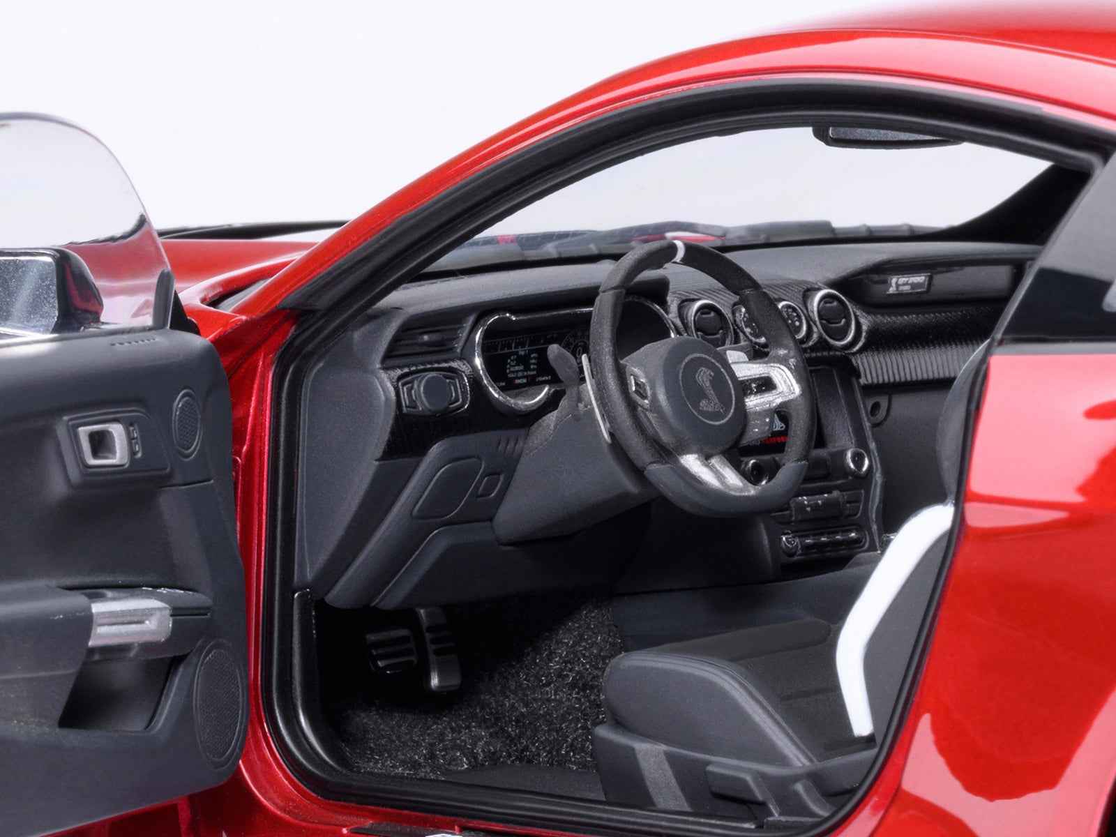 Ford Mustang Shelby GT500 Rapid Red Metallic with Black Stripes 1/18 Model Car by Autoart