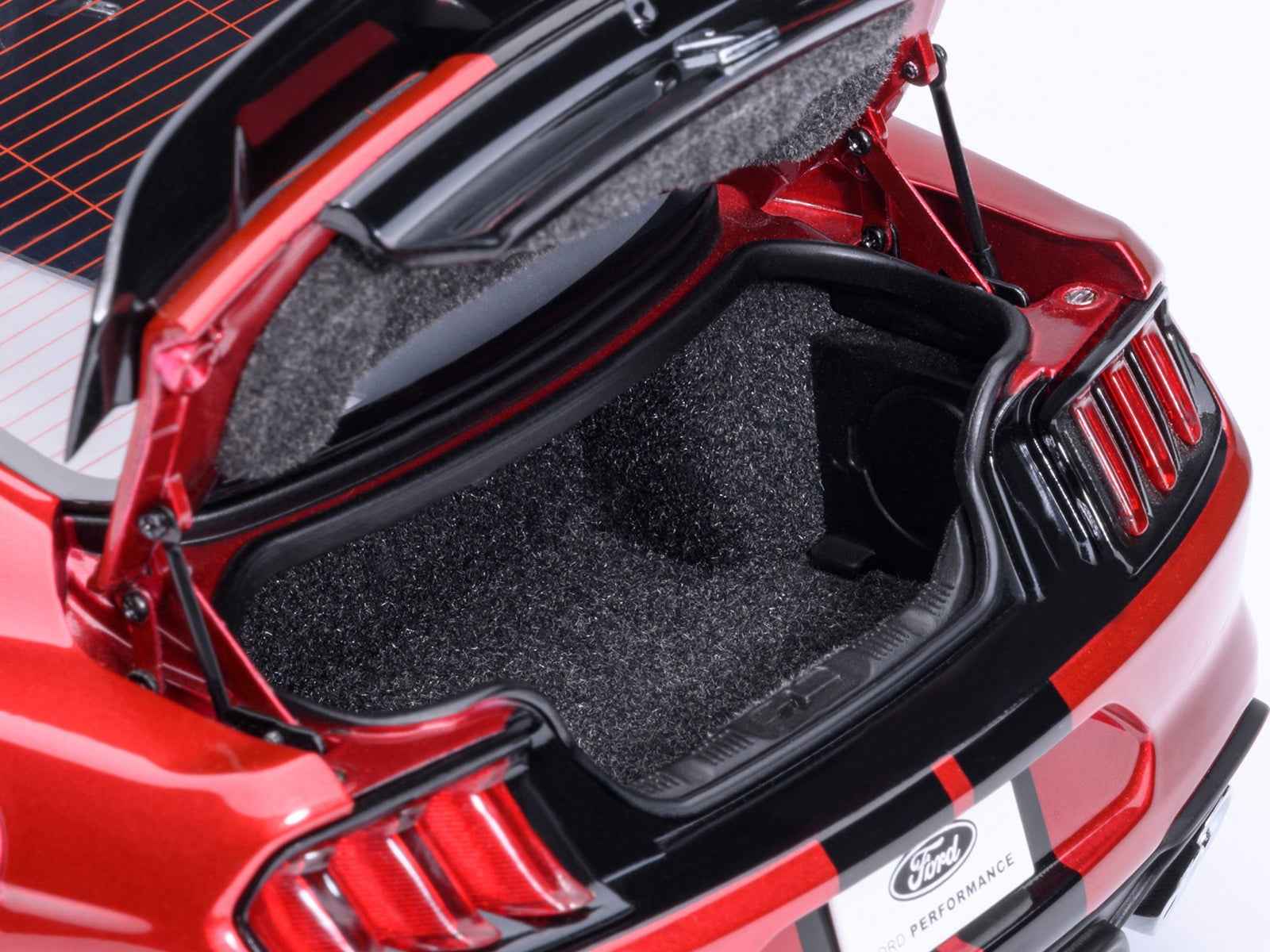 Ford Mustang Shelby GT500 Rapid Red Metallic with Black Stripes 1/18 Model Car by Autoart