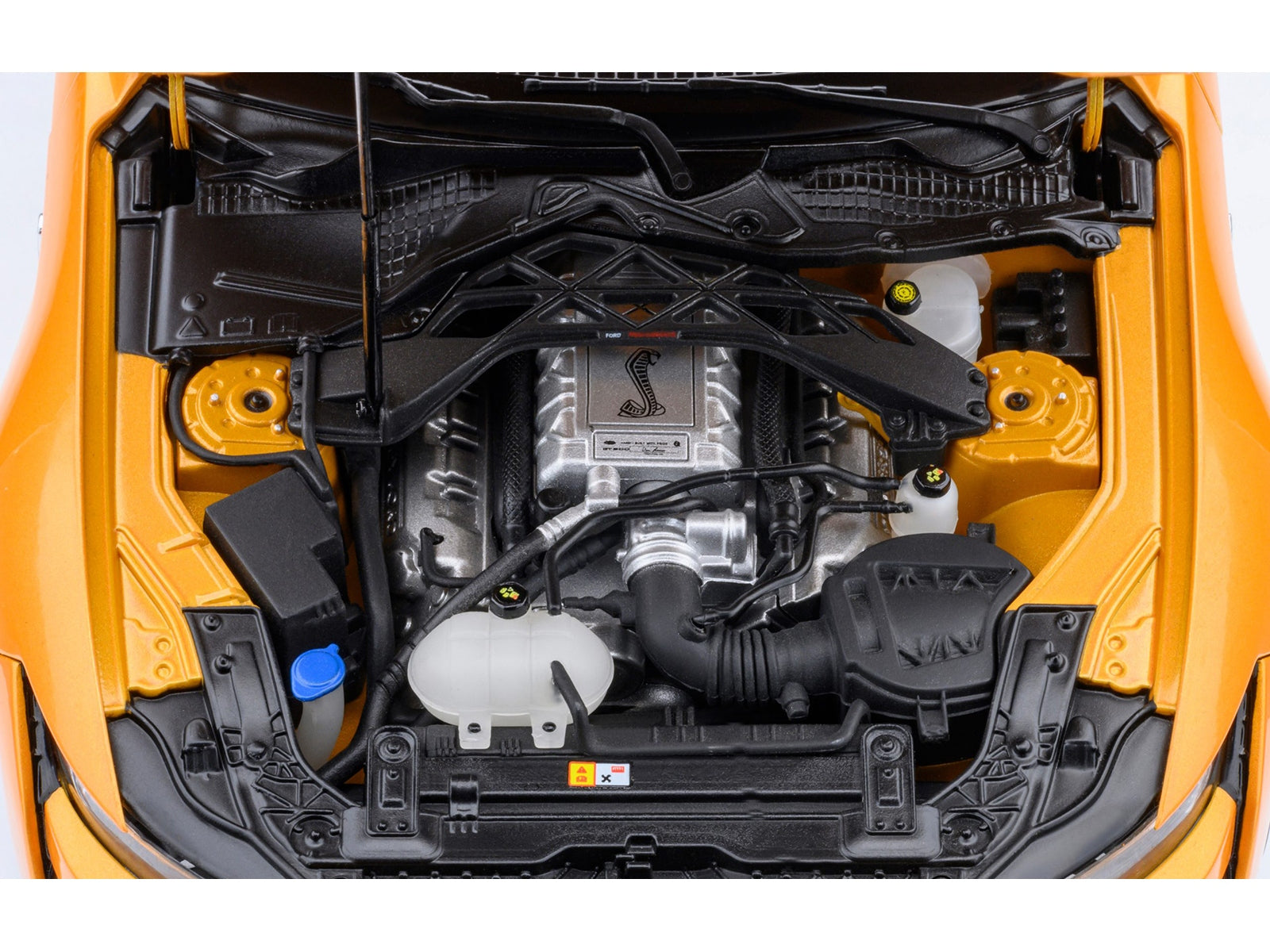 Ford Mustang Shelby GT500 Cyber Orange Metallic with Black Stripes 1/18 Model Car by Autoart