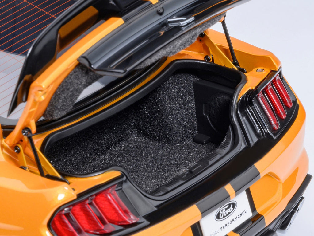 Ford Mustang Shelby GT500 Cyber Orange Metallic with Black Stripes 1/18 Model Car by Autoart