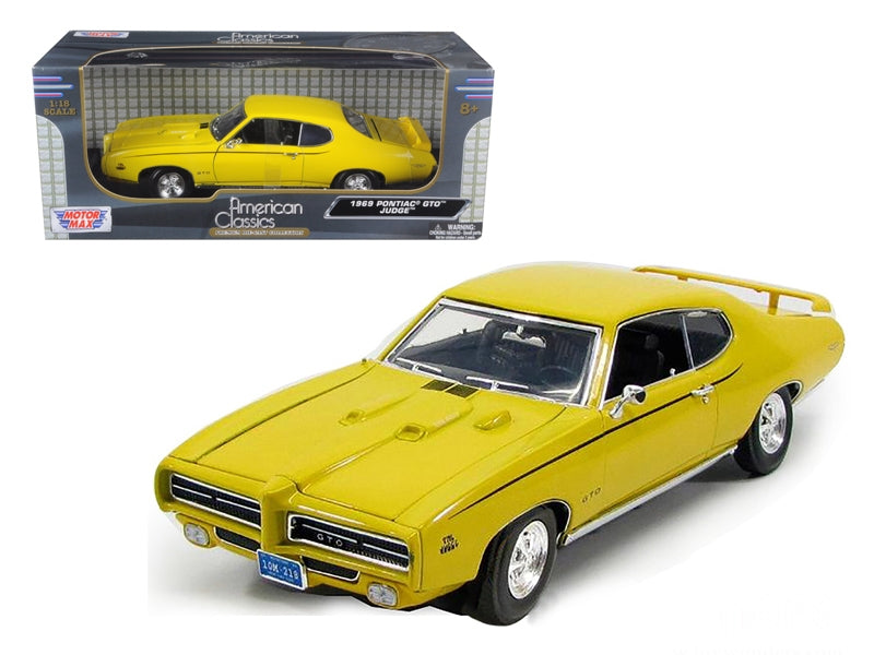Top-Pick | 1969 Pontiac GTO Judge Yellow 1/18 Diecast Model Car by Motormax