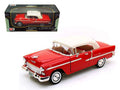 Top-Pick | 1955 Chevrolet Bel Air Convertible Soft Top Red 1/18 Diecast Car Model by Motormax