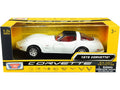 1979 Chevrolet Corvette C3 White with Black Top and Red Interior "History of Corvette" Series 1/24 Diecast Model Car by Motormax