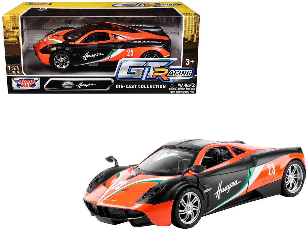 Top-Pick | Pagani Huayra #23 Orange and Black with Stripes "GT Racing" Series 1/24 Diecast Model Car by Motormax