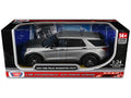 2022 Ford Police Interceptor Utility Unmarked Silver Metallic "Builder's Kit" "Law Enforcement and Public Service" Series 1/24 Diecast Model Car by Motormax