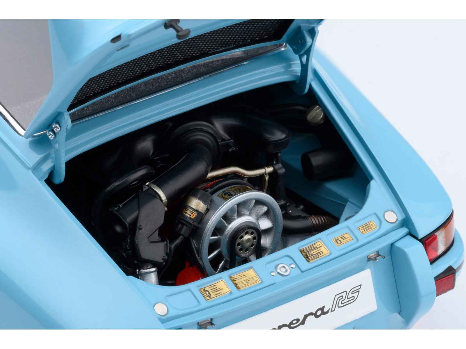 Porsche 911 Carrera 2.7 RS Gulf Blue with Black Stripes and Wheels 1/18 Model Car by Autoart