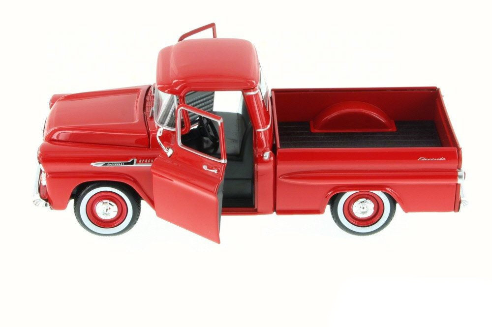 Top-Pick | 1958 Chevrolet Apache Fleetside Pickup Truck Red 1/24 Diecast Model Car by Motormax