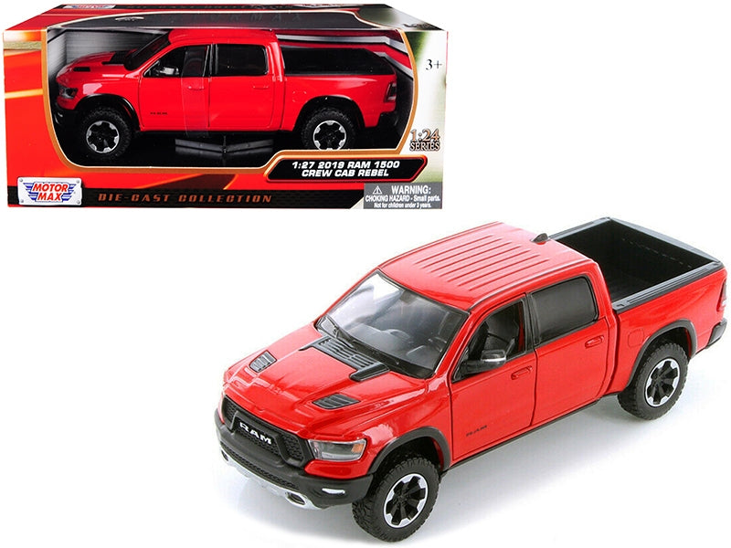 Top-Pick | 2019 RAM 1500 Rebel Crew Cab Pickup Truck Red 1/24 Diecast Model Car by Motormax