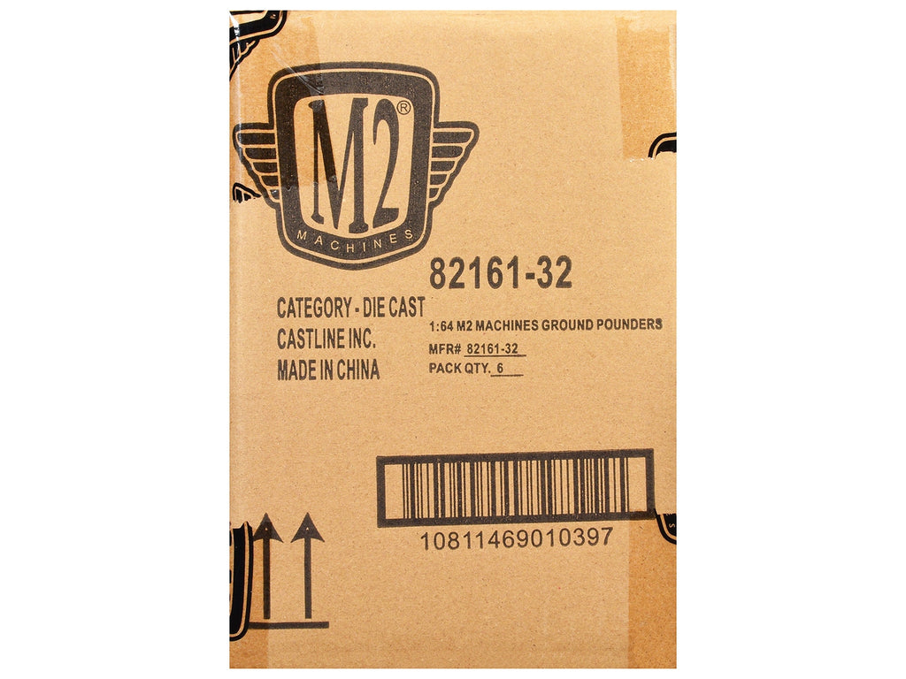 "Ground Pounders" 6 Cars Set Release 32 IN DISPLAY CASES Limited Edition 1/64 Diecast Model Cars by M2 Machines