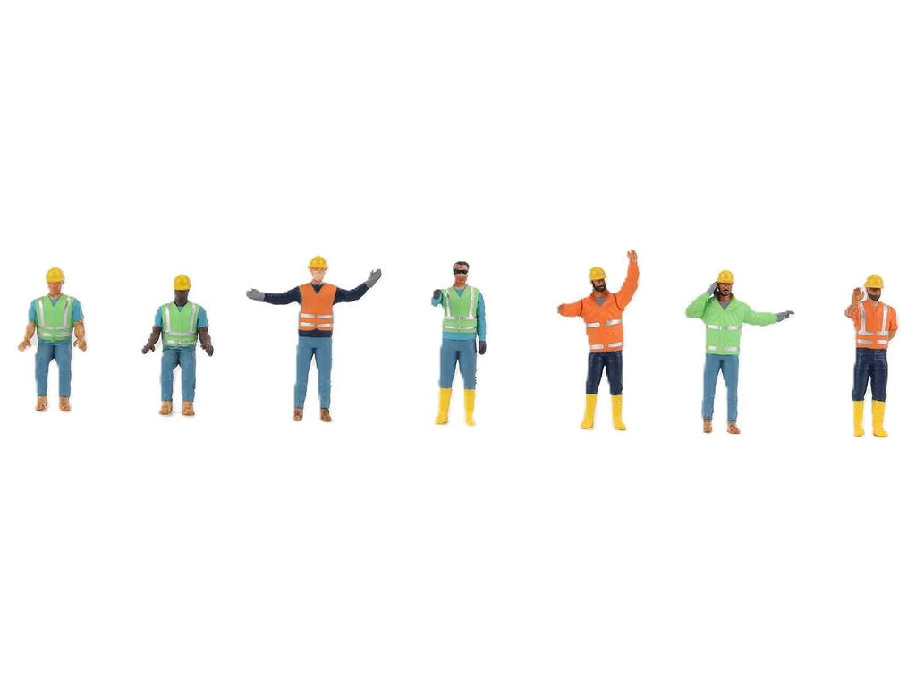 "Construction Workers" 7 Piece Figure Set for 1/50 Scale Models by Diecast Masters