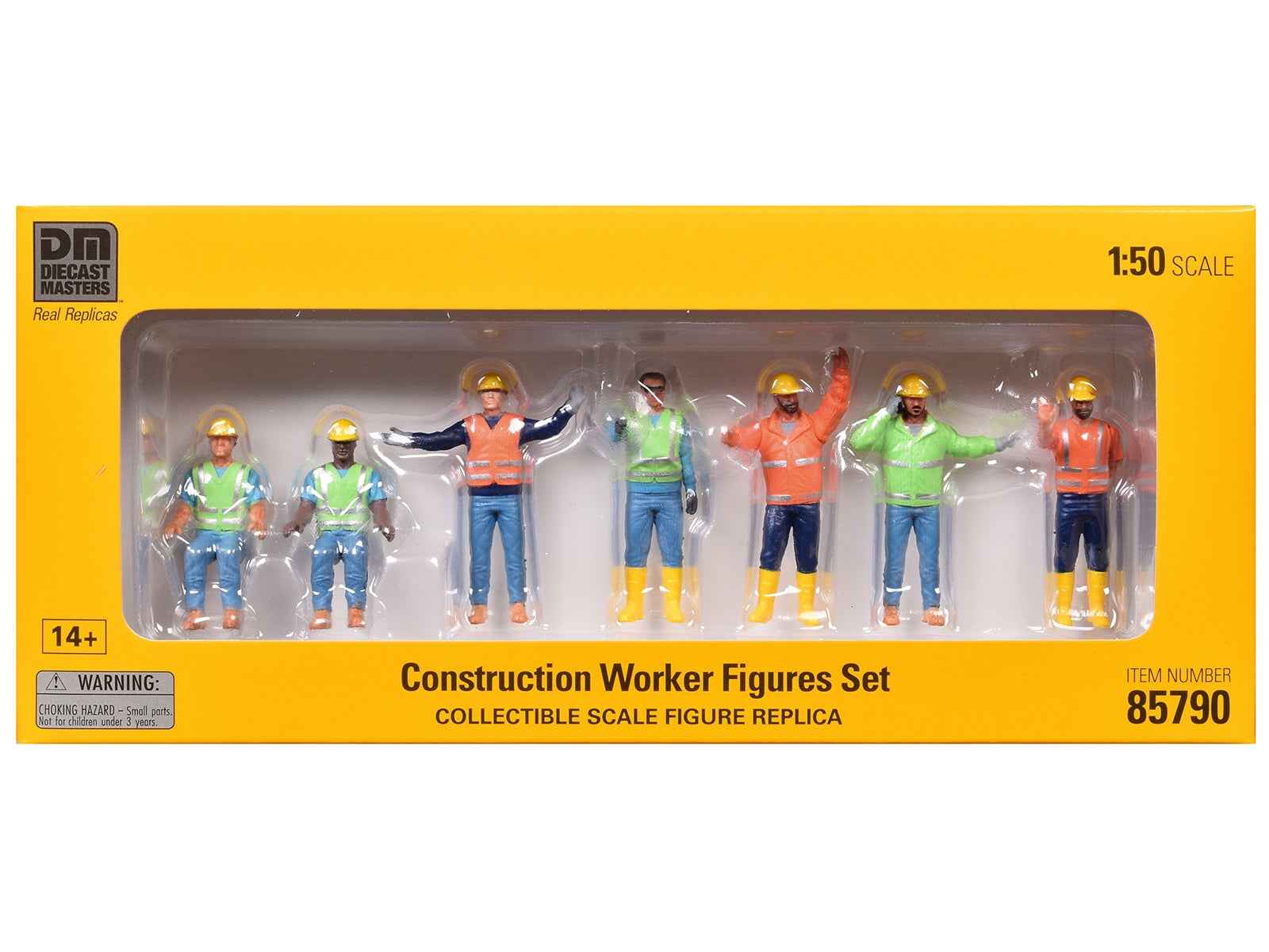 "Construction Workers" 7 Piece Figure Set for 1/50 Scale Models by Diecast Masters