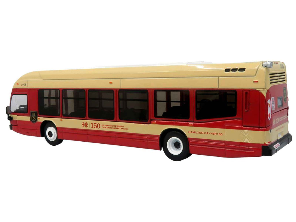 Nova Bus LFS HEV Transit Bus "Hamilton Street Railway 150th Anniversary" Cream and Red "The Bus & Motorcoach Collection" Limited Edition to 504 pieces Worldwide 1/87 (HO) Diecast Model by Iconic Replicas