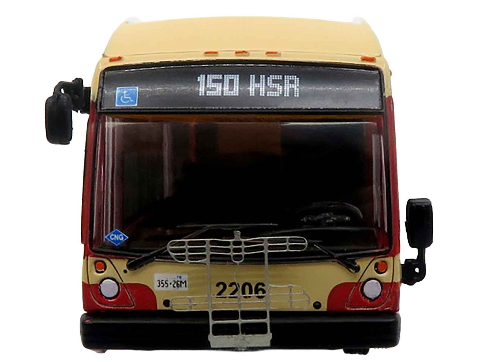 Nova Bus LFS HEV Transit Bus "Hamilton Street Railway 150th Anniversary" Cream and Red "The Bus & Motorcoach Collection" Limited Edition to 504 pieces Worldwide 1/87 (HO) Diecast Model by Iconic Replicas