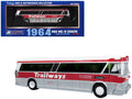 1964 MCI MC-5A Coach Bus "Trailways Chicago" White with Red Stripes "Vintage Bus & Motorcoach Collection" Limited Edition to 504 pieces Worldwide 1/87 (HO) Diecast Model by Iconic Replicas