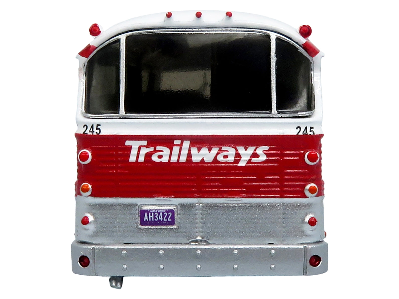 1964 MCI MC-5A Coach Bus "Trailways Chicago" White with Red Stripes "Vintage Bus & Motorcoach Collection" Limited Edition to 504 pieces Worldwide 1/87 (HO) Diecast Model by Iconic Replicas