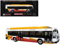 Nova Bus LFSH Hybrid Transit Bus "MTA Maryland" White with Red and Yellow Graphics "The Bus & Motorcoach Collection" Limited Edition to 504 pieces Worldwide 1/87 (HO) Diecast Model by Iconic Replicas