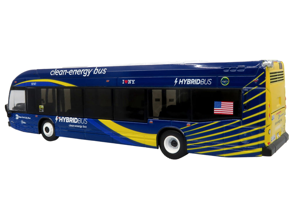 Nova Bus LFSH HEV Hybrid Transit Bus "MTA New York City" Blue with Yellow Graphics Limited Edition to 504 pieces Worldwide 1/87 (HO) Diecast Model by Iconic Replicas