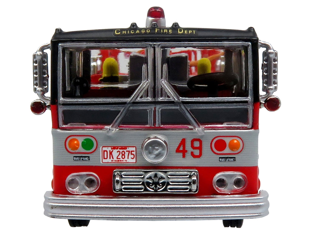 1974 Ward LaFrance Fire Engine "Chicago Fire Department - Engine 49" Red with Black Top "5 Alarm" Series Limited Edition 1/87 (HO) Diecast Model by Iconic Replicas