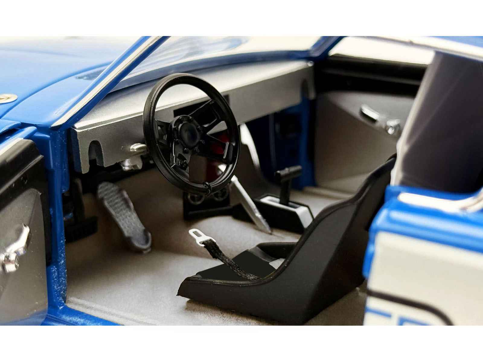 1966 Plymouth Barracuda "Hemi Hustler" Blue with White Stripes Limited Edition to 374 pieces Worldwide 1/18 Diecast Model Car by ACME
