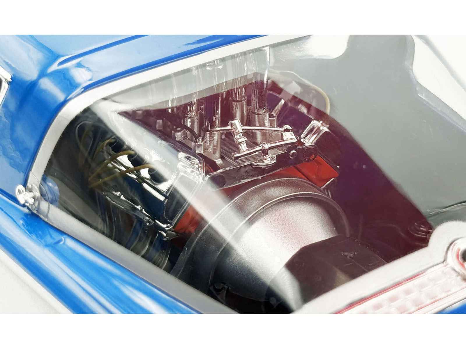 1966 Plymouth Barracuda "Hemi Hustler" Blue with White Stripes Limited Edition to 374 pieces Worldwide 1/18 Diecast Model Car by ACME