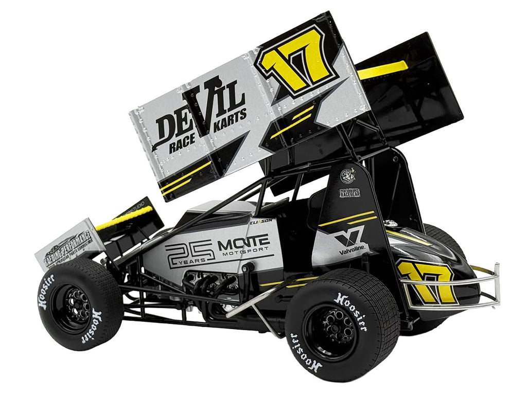 Winged Sprint Car #17 Cory Eliason "Devil Race Karts" Monte Motorsports (2025) 1/18 Diecast Model Car by ACME