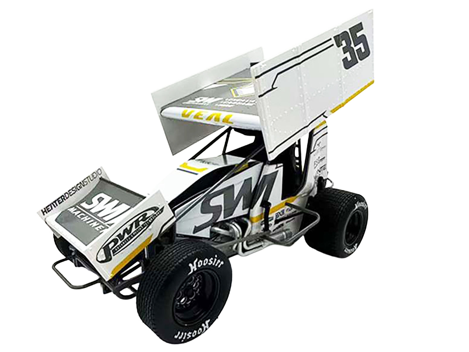 Winged Sprint Car #35 Jamie Veal "SWI Earthworks" White (2025) 1/18 Diecast Model Car by ACME