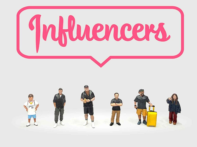 "Influencers" 6 piece Diecast Figure Set Limited Edition for 1/64 Scale Models by American Diorama