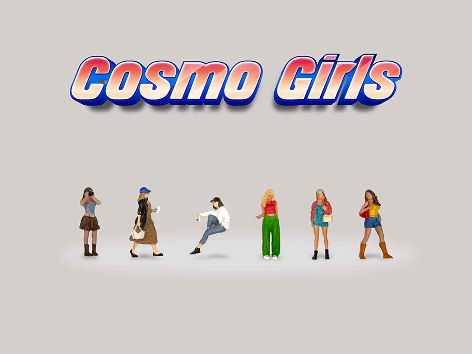 "Cosmo Girls" 6 piece Diecast Figure Set (6 Figures) Limited Edition for 1/64 Scale Models by American Diorama