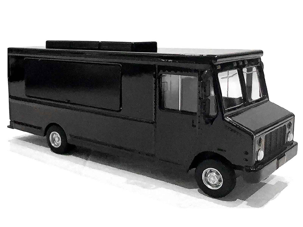 Food Truck Plain Black 1/64 Diecast Model by American Diorama